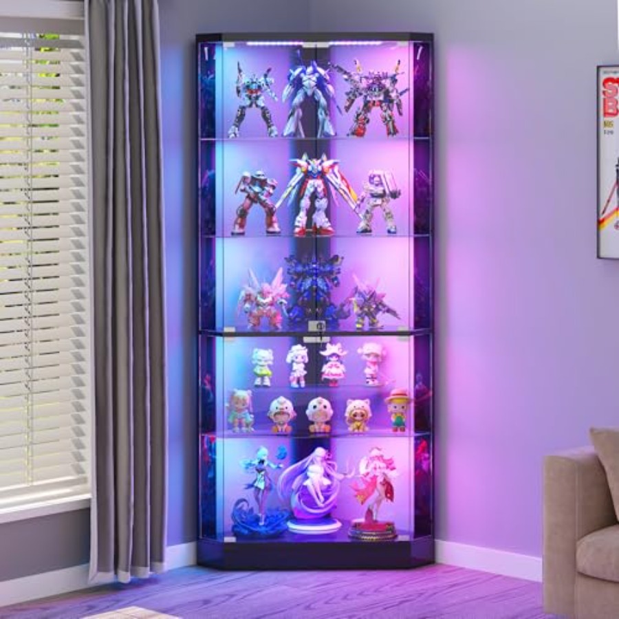 Display Case Acrylic - Угловая витрина с RGB-подсветкой и датчиком
