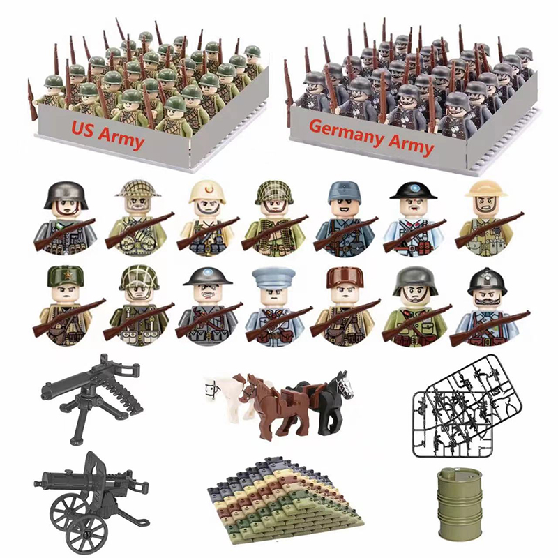 Lego Minifigure Holder - 24 шт./партия WW2 военный персонаж WW2